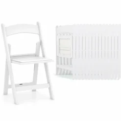Tangkula Folding Chairs, Outdoor Foldable Patio Chairs with Padded Seats, All-Weather Resin Frame with 1100 LBS Static Load