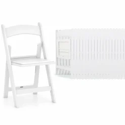 Tangkula Folding Chairs, Outdoor Foldable Patio Chairs with Padded Seats, All-Weather Resin Frame with 1100 LBS Static Load