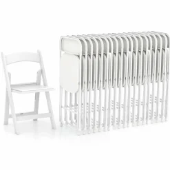 Tangkula Folding Chairs, Outdoor Portable Patio Chairs w/Plastic Seat & Back, Heavy-Duty Metal Frame