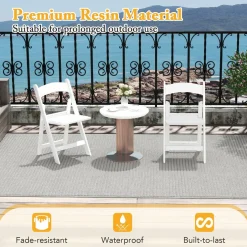 Tangkula Folding Chairs, Outdoor Foldable Patio Chairs with Padded Seats, All-Weather Resin Frame with 1100 LBS Static Load