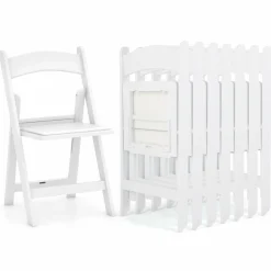 Tangkula Folding Chairs, Outdoor Foldable Patio Chairs with Padded Seats, All-Weather Resin Frame with 1100 LBS Static Load