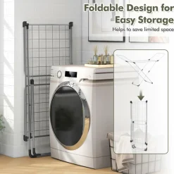 Tangkula Folding Clothes Drying Rack, Lightweight Aluminum Laundry Drying Rack w/Adjustable Wings