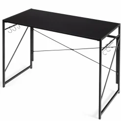 Tangkula Folding Computer Desk, Study Writing Desk with 6 Hooks