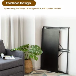 Tangkula Folding Computer Desk, Study Writing Desk with 6 Hooks