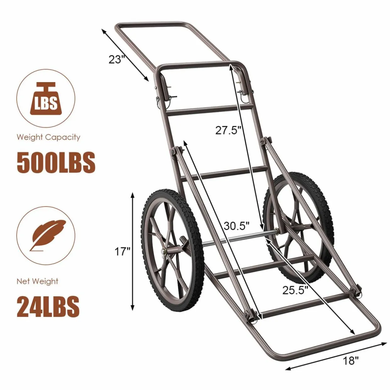 Tangkula Folding Deer Cart, 500lbs Capacity Hunting Game Cart