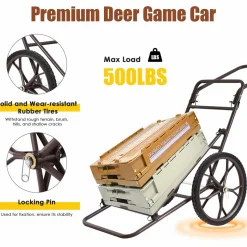Tangkula Folding Deer Cart, 500lbs Capacity Hunting Game Cart