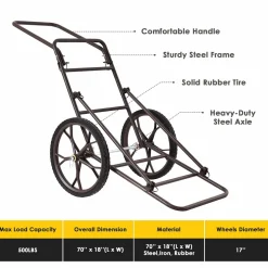 Tangkula Folding Deer Cart, 500lbs Capacity Hunting Game Cart