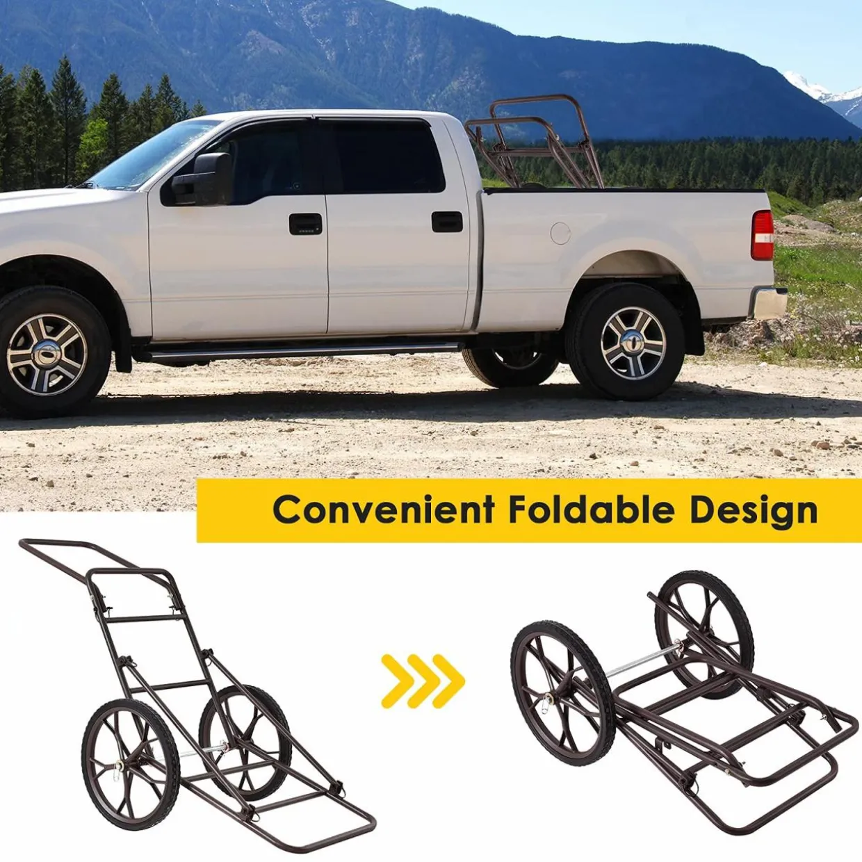 Tangkula Folding Deer Cart, 500lbs Capacity Hunting Game Cart