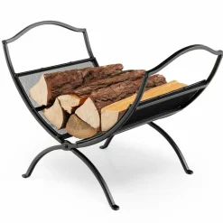 Tangkula Folding Firewood Log Rack, Heavy Duty Firewood Storage Carrier with Arched Feet