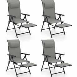 Tangkula Folding Patio Chairs Set