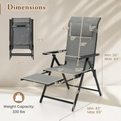 Tangkula Folding Patio Chairs Set