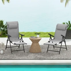 Tangkula Folding Patio Chairs Set