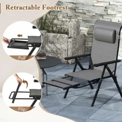 Tangkula Folding Patio Chairs Set