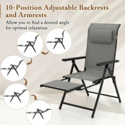 Tangkula Folding Patio Chairs Set