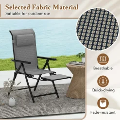 Tangkula Folding Patio Chairs Set