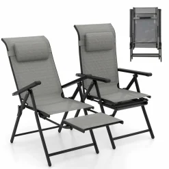 Tangkula Folding Patio Chairs Set