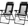 Tangkula Folding Patio Dining Chairs Set of 2, Portable Patio Chairs with 7 Level Adjustable Backrest