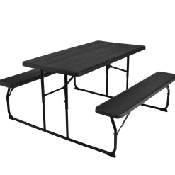 Tangkula Folding Picnic Table with 2 Benches