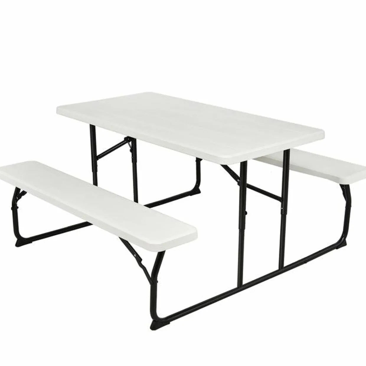 Tangkula Folding Picnic Table with 2 Benches