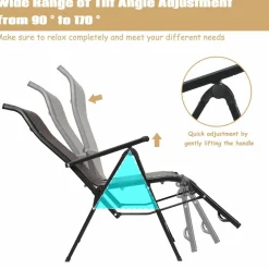 Tangkula Folding Reclining Rattan Chair, Portable Chaise Lounge Chair w/Adjustable Positions