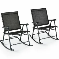 Tangkula Folding Rocking Chair Set of 2