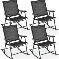 Tangkula Folding Rocking Chair Set of 2