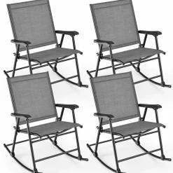 Tangkula Folding Rocking Chair Set of 2