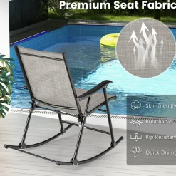 Tangkula Folding Rocking Chair Set of 2
