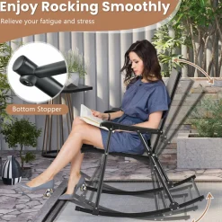 Tangkula Folding Rocking Chair Set of 2