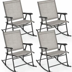 Tangkula Folding Rocking Chair Set of 2
