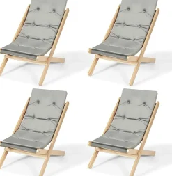 Tangkula Folding Sling Chair, Outdoor Wood Portable Beach Chair