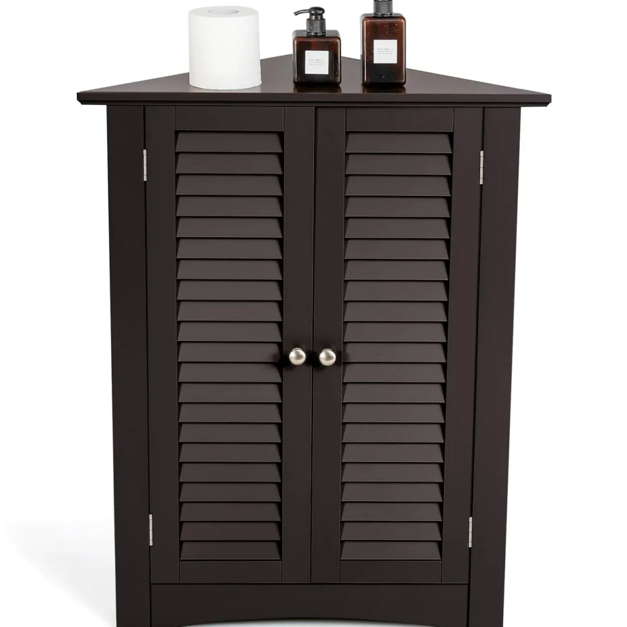 Tangkula Freestanding Floor Cabinet Organizer for Kitchen Living Room Bathroom
