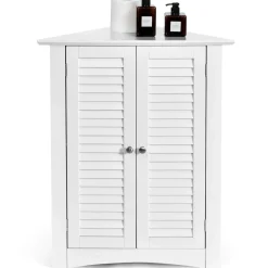 Tangkula Freestanding Floor Cabinet Organizer for Kitchen Living Room Bathroom
