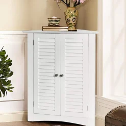 Tangkula Freestanding Floor Cabinet Organizer for Kitchen Living Room Bathroom