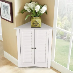 Tangkula Freestanding Floor Cabinet Organizer for Kitchen Living Room Bathroom