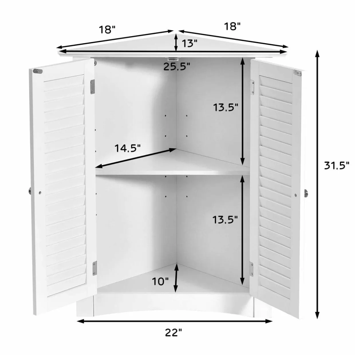 Tangkula Freestanding Floor Cabinet Organizer for Kitchen Living Room Bathroom