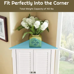 Tangkula Freestanding Floor Cabinet Organizer for Kitchen Living Room Bathroom