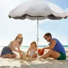 Tangkula 6.5FT Beach Umbrella with Fringe, UPF50+ Outdoor Boho Umbrella with Tassels, Push Button Tilt