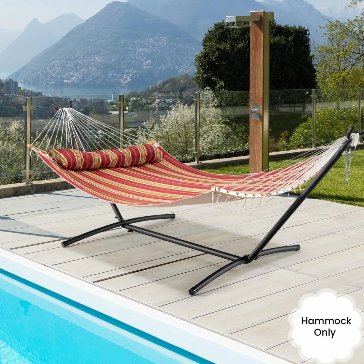 Tangkula 11FT Double Hammock, Heavy Duty Outdoor Hammock with Curved Spreader Bars