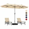 Tangkula 13FT Double-sided Patio Umbrella, Extra Large Twin Table Umbrella with Crank Handle