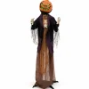 Tangkula 5.6FT Halloween Animated Standing Pumpkin Scarecrow