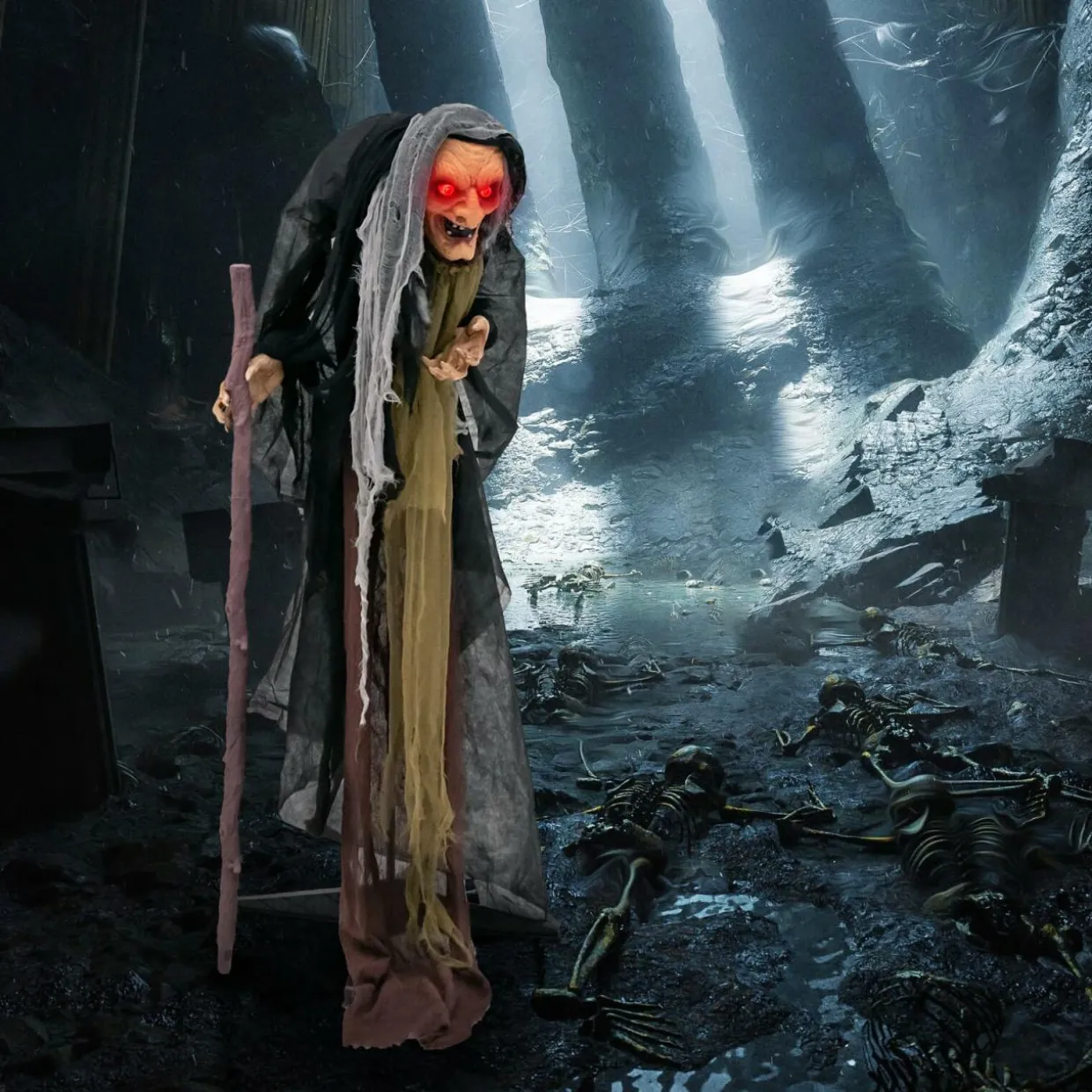 Tangkula 5FT Halloween Animated Standing Witch
