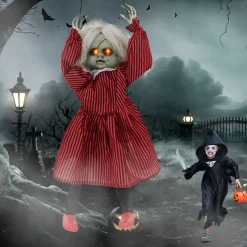Tangkula 2.8FT Halloween Animatronic Roaming Creepy Doll