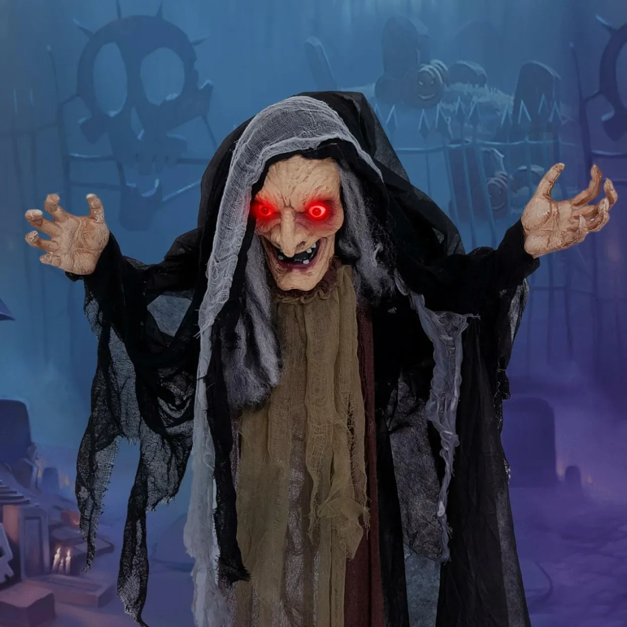 Tangkula 5FT Halloween Animated Standing Witch