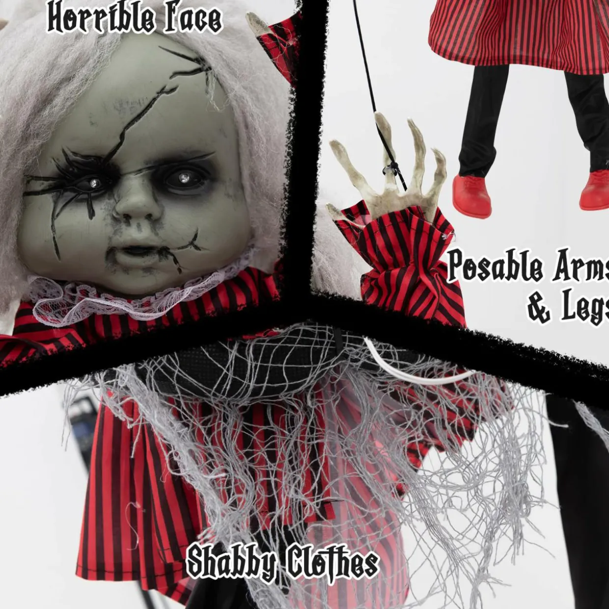 Tangkula 2.8FT Halloween Animatronic Roaming Creepy Doll