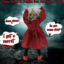 Tangkula 2.8FT Halloween Animatronic Roaming Creepy Doll