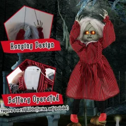 Tangkula 2.8FT Halloween Animatronic Roaming Creepy Doll