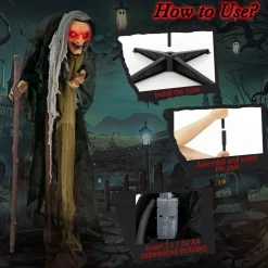 Tangkula 5FT Halloween Animated Standing Witch