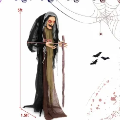 Tangkula 5FT Halloween Animated Standing Witch