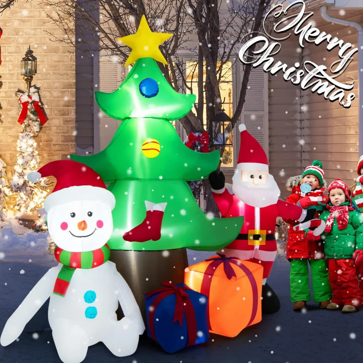 Tangkula 6.5FT Inflatable Christmas Decoration